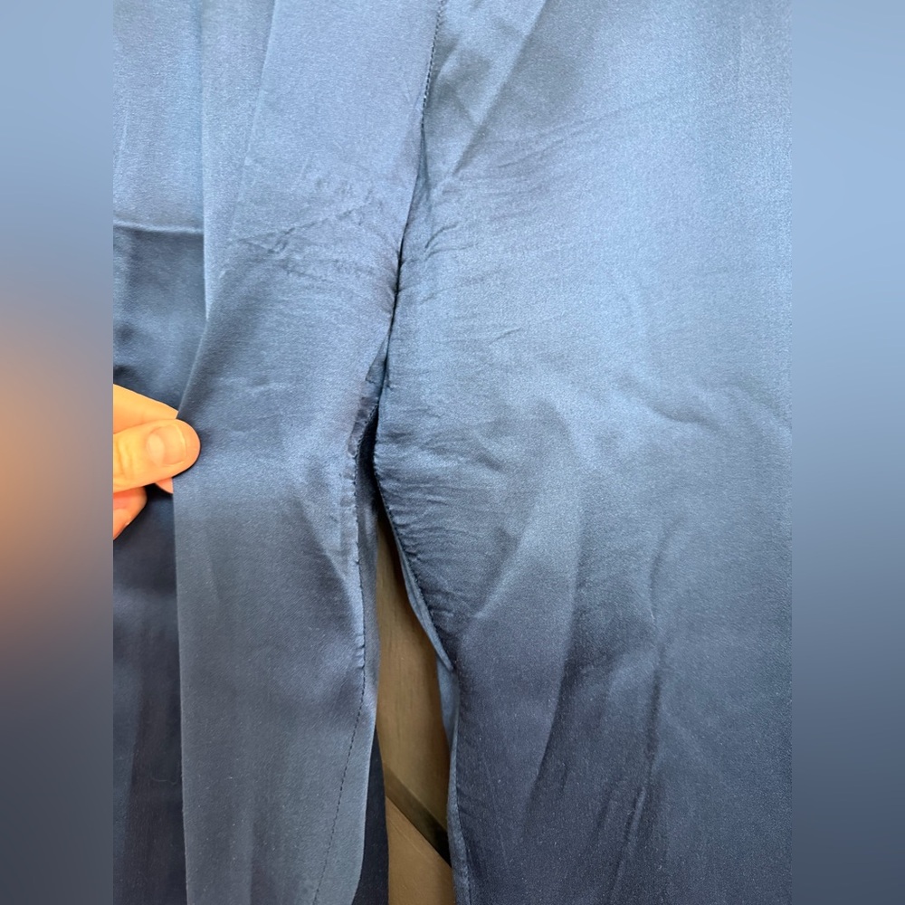 Sablyn Emerson Pleated Silk Pants in Midnight Navy, Size Small - Picture 8 of 16